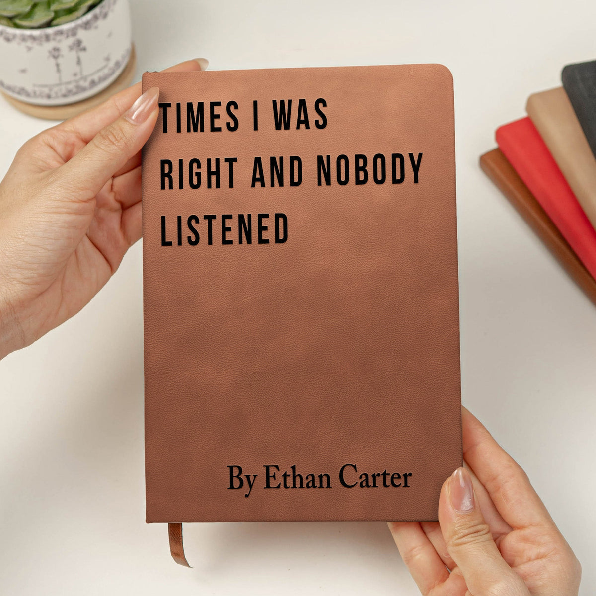 Funny Sarcastic Notebook - Coworker Gag Gifts, White Elephant, Exchange Gifts - Personalized Leather Journal