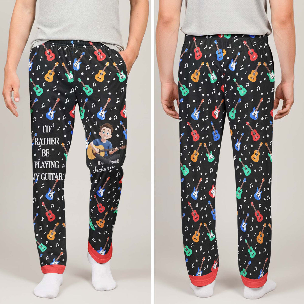 I'D Rather Be Playing My Guitar - Personalized Lounge Pants